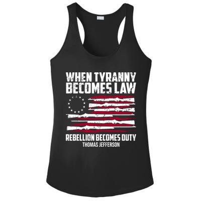 When Tyranny Becomes Law Rebellion Becomes Duty Thomas Jefferson Ladies PosiCharge Competitor Racerback Tank