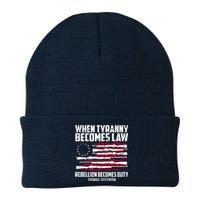 When Tyranny Becomes Law Rebellion Becomes Duty Thomas Jefferson Knit Cap Winter Beanie