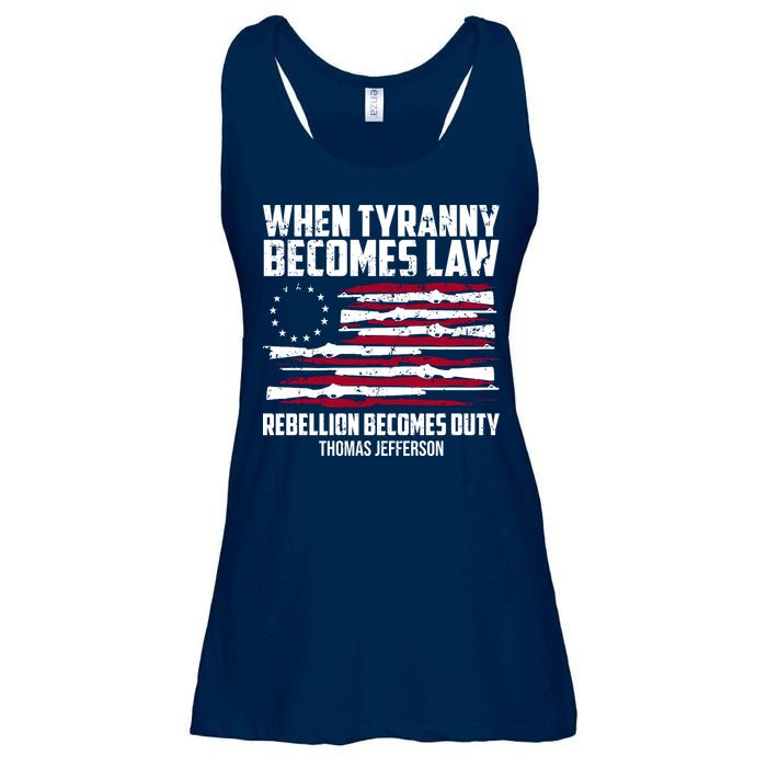 When Tyranny Becomes Law Rebellion Becomes Duty Thomas Jefferson Ladies Essential Flowy Tank