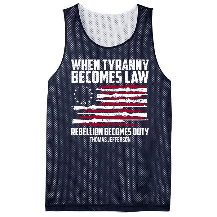 When Tyranny Becomes Law Rebellion Becomes Duty Thomas Jefferson Mesh Reversible Basketball Jersey Tank