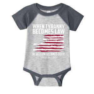 When Tyranny Becomes Law Rebellion Becomes Duty Thomas Jefferson Infant Baby Jersey Bodysuit