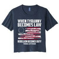 When Tyranny Becomes Law Rebellion Becomes Duty Thomas Jefferson Women's Crop Top Tee
