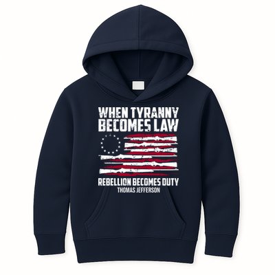 When Tyranny Becomes Law Rebellion Becomes Duty Thomas Jefferson Kids Hoodie