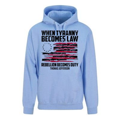 When Tyranny Becomes Law Rebellion Becomes Duty Thomas Jefferson Unisex Surf Hoodie