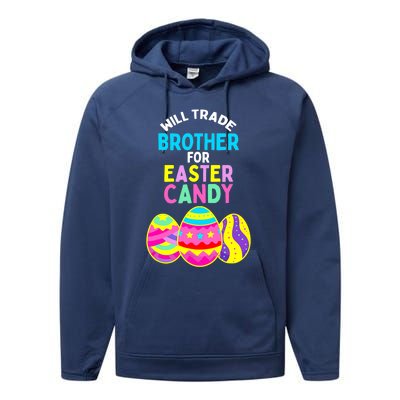 Will Trade Brother for Easter Candy Eggs Boy Girl Performance Fleece Hoodie