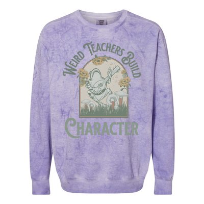 Weird Teachers Build Character Science Teacher Colorblast Crewneck Sweatshirt