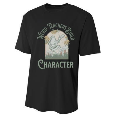 Weird Teachers Build Character Science Teacher Performance Sprint T-Shirt