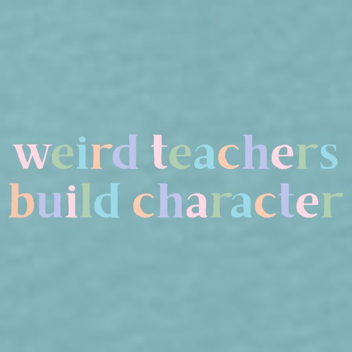 Weird Teachers Build Character Funny Sueded Cloud Jersey T-Shirt