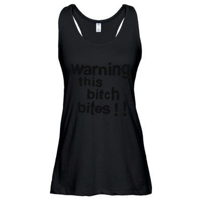 Warning This Bitch Bites Ladies Essential Flowy Tank
