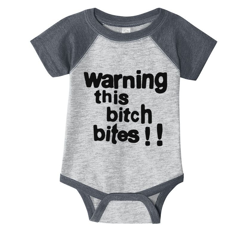 Warning This Bitch Bites Infant Baby Jersey Bodysuit