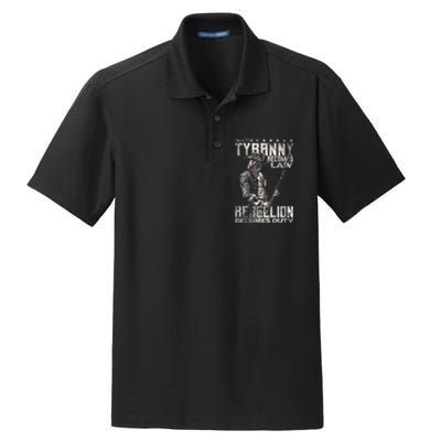 When Tyranny Becomes Law Rebellion Becomes Duty (On Back) Dry Zone Grid Polo