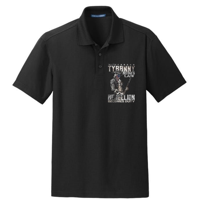 When Tyranny Becomes Law Rebellion Becomes Duty (On Back) Dry Zone Grid Polo