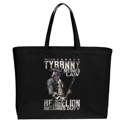 When Tyranny Becomes Law Rebellion Becomes Duty (On Back) Cotton Canvas Jumbo Tote