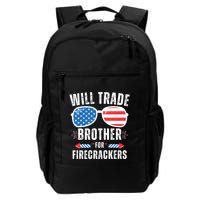 Will Trade Brother For Firecrackers Funny 4th Of July Backpack