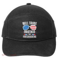 Will Trade Brother For Firecrackers Funny 4th Of July 7-Panel Snapback Hat