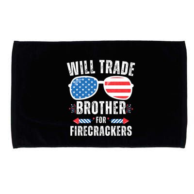 Will Trade Brother For Firecrackers Funny 4th Of July Microfiber Hand Towel