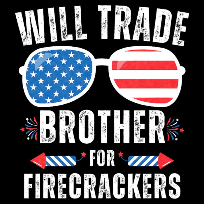 Will Trade Brother For Firecrackers Funny 4th Of July Zip Tote Bag