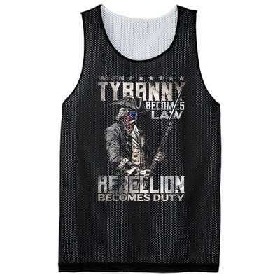 When Tyranny Becomes Law Rebellion Becomes Duty (On Back) Mesh Reversible Basketball Jersey Tank