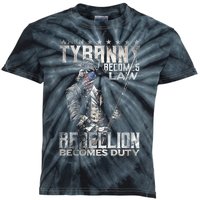 When Tyranny Becomes Law Rebellion Becomes Duty (On Back) Kids Tie-Dye T-Shirt