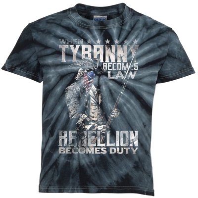 When Tyranny Becomes Law Rebellion Becomes Duty (On Back) Kids Tie-Dye T-Shirt