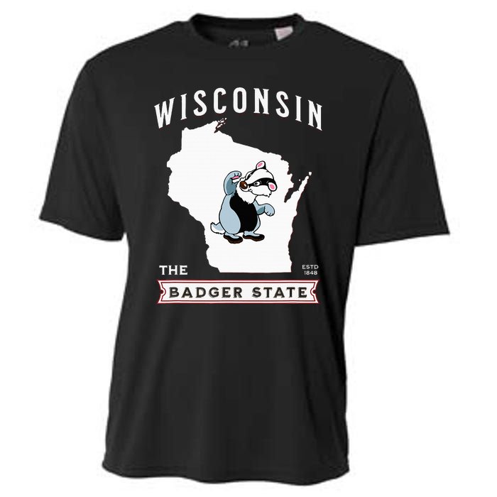 Wisconsin The Badger State Established 1848 Cooling Performance Crew T-Shirt