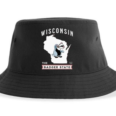 Wisconsin The Badger State Established 1848 Sustainable Bucket Hat