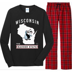 Wisconsin The Badger State Established 1848 Long Sleeve Pajama Set