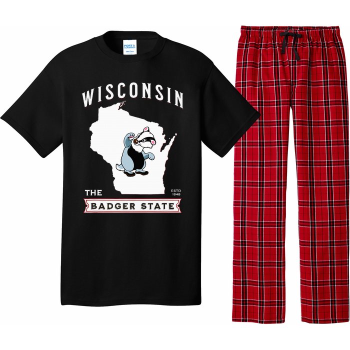 Wisconsin The Badger State Established 1848 Pajama Set