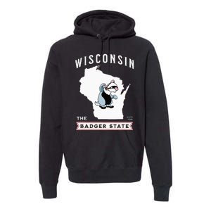 Wisconsin The Badger State Established 1848 Premium Hoodie