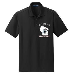 Wisconsin The Badger State Established 1848 Dry Zone Grid Polo