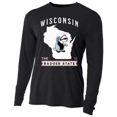 Wisconsin The Badger State Established 1848 Cooling Performance Long Sleeve Crew