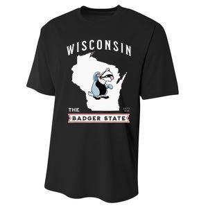 Wisconsin The Badger State Established 1848 Performance Sprint T-Shirt