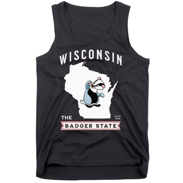 Wisconsin The Badger State Established 1848 Tank Top