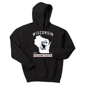 Wisconsin The Badger State Established 1848 Kids Hoodie