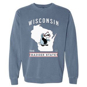 Wisconsin The Badger State Established 1848 Garment-Dyed Sweatshirt