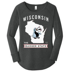 Wisconsin The Badger State Established 1848 Women's Perfect Tri Tunic Long Sleeve Shirt