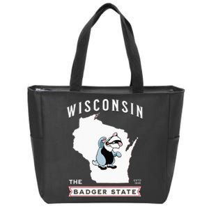 Wisconsin The Badger State Established 1848 Zip Tote Bag