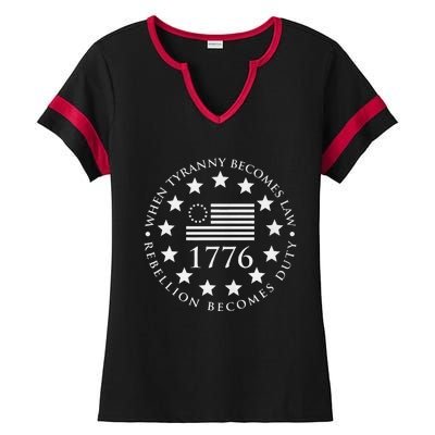 When tyranny becomes law rebellion becomes duty Ladies Halftime Notch Neck Tee