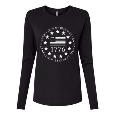 When tyranny becomes law rebellion becomes duty Womens Cotton Relaxed Long Sleeve T-Shirt