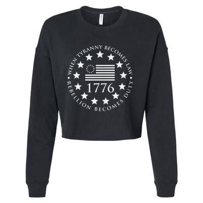 When tyranny becomes law rebellion becomes duty Cropped Pullover Crew