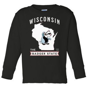 Wisconsin The Badger State Established 1848 Toddler Long Sleeve Shirt