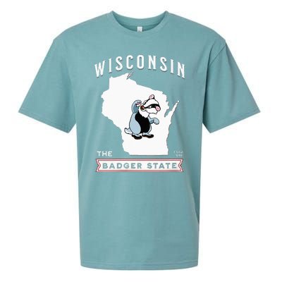 Wisconsin The Badger State Established 1848 Sueded Cloud Jersey T-Shirt