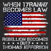 When Tyranny Becomes Law Rebellion Becomes Duty Patriotic 7 Panel Mesh Trucker Snapback Hat