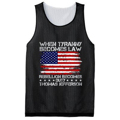 When Tyranny Becomes Law Rebellion Becomes Duty Patriotic Mesh Reversible Basketball Jersey Tank