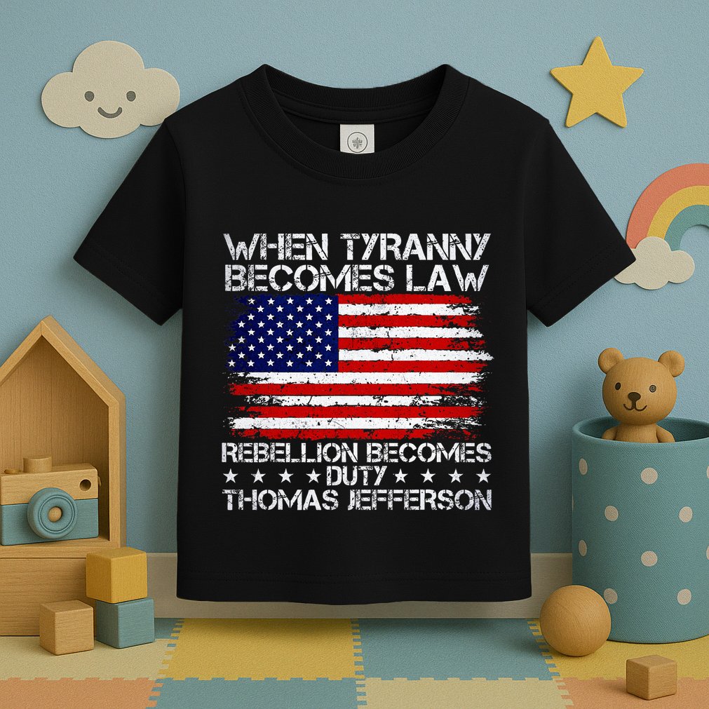 When Tyranny Becomes Law Rebellion Becomes Duty Patriotic Toddler T-Shirt