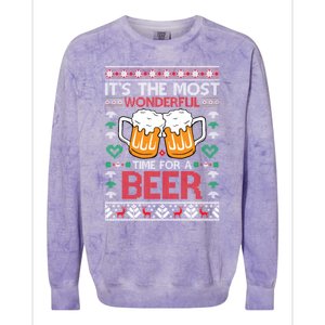 Wonderful Time Beer Ugly Christmas Sweaters Gift Colorblast Crewneck Sweatshirt