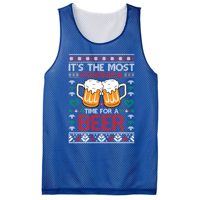 Wonderful Time Beer Ugly Christmas Sweaters Gift Mesh Reversible Basketball Jersey Tank