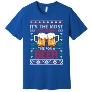 Wonderful Time Beer Ugly Christmas Sweaters Gift Premium T-Shirt