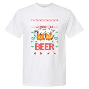 Wonderful Time Beer Ugly Christmas Sweaters Gift Garment-Dyed Heavyweight T-Shirt