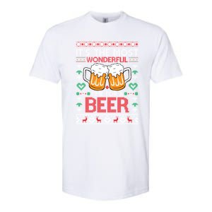 Wonderful Time Beer Ugly Christmas Sweaters Gift Softstyle CVC T-Shirt